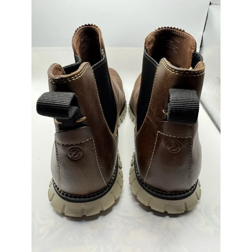 Cole Haan Zerogrand Chelsea Waterproof Brown Leather Men's Boots SZ 10 FLAWS